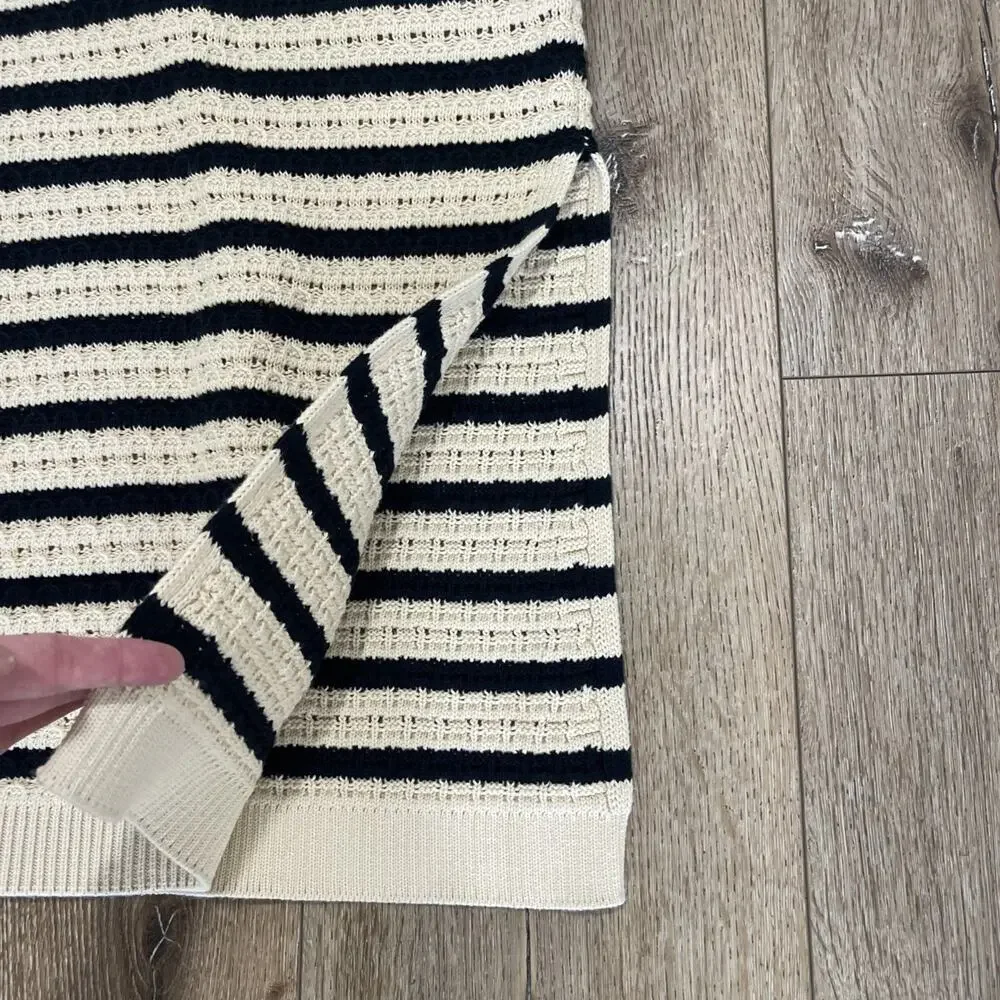 House of Harlow 1960 Tan Black Stripe Crochet Halter Midi Dress Size Small Boho - Picture 3 of 13